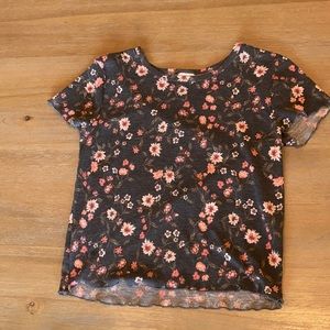 Belle du Jour Floral Lettuce Edge Shirt